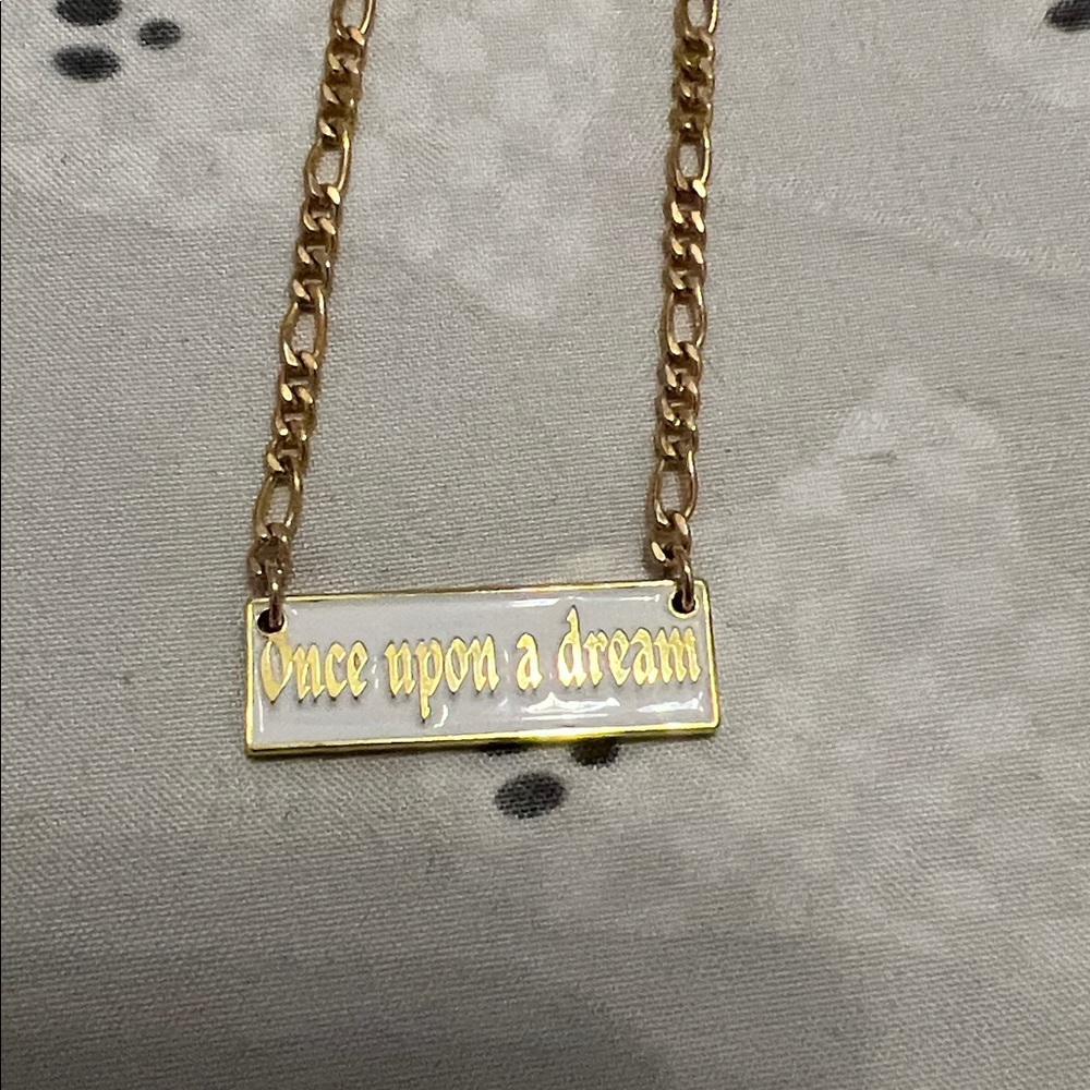 Gold Chain Necklace with 'Once Upon a Dream' Pendant